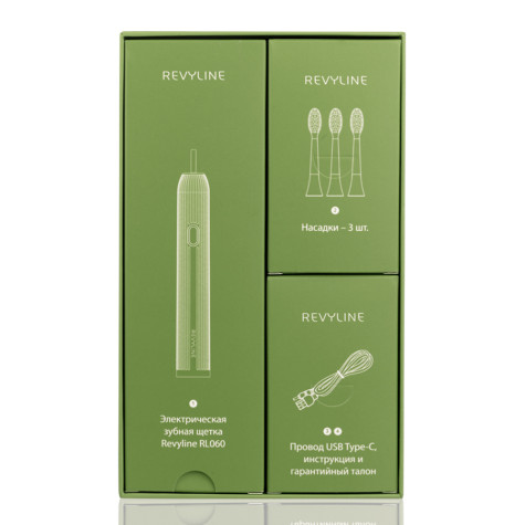 Электрическая звуковая зубная щётка Revyline RL 060, зеленая