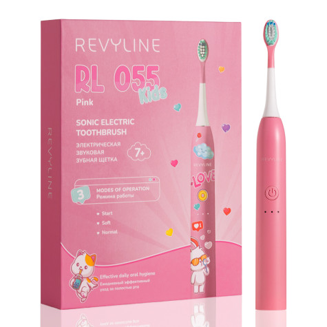 Электрическая зубная щетка Revyline RL 055 Kids, Pink