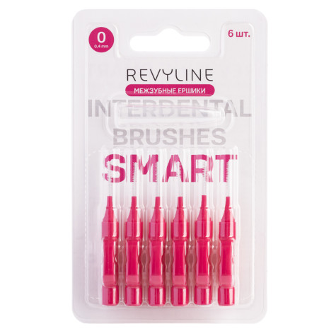 Ершики межзубные Revyline Smart, размер 0 (0,40 мм) розовые, 6 шт.