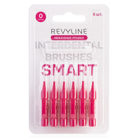 Ершики межзубные Revyline Smart, размер 0 (0,40 мм) розовые, 6 шт.