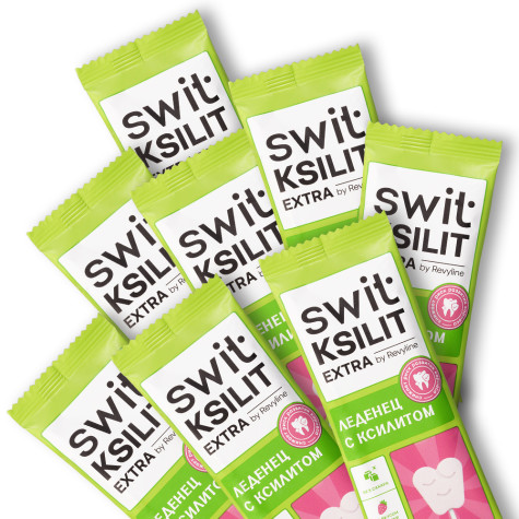 Леденцы на палочке Swit by Revyline Ksilit Extra Клубника, 8 шт.