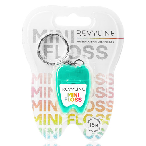 Зубная нить вощеная Revyline floss mini полиэстер с бамбуковым углем, 15 m