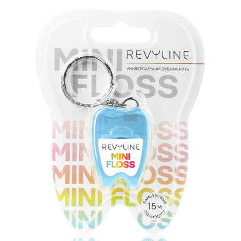 Зубная нить вощеная Revyline floss mini полиэстер с бамбуковым углем, 15 m
