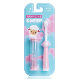 Детская зубная щетка Revyline Sheep 3+ с песочными часами, розовая