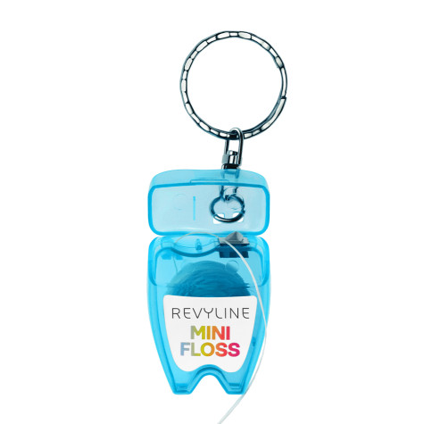 Зубная нить вощеная Revyline floss mini, полиэстер с бамбуковым углем, 15 м, синяя